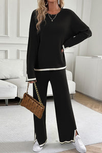 Solid Knit Long Sleeve Set