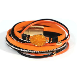 Orange/ Black Wrap Bracelet