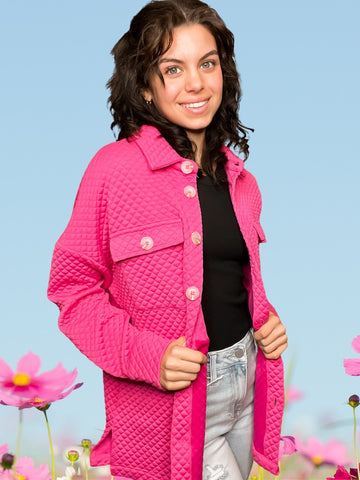 Fuchsia Quilted Jacket